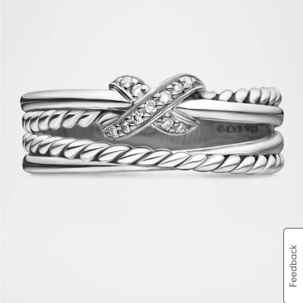 David Yurman Ring Crossover with Diamonds - Picture 2 of 7
